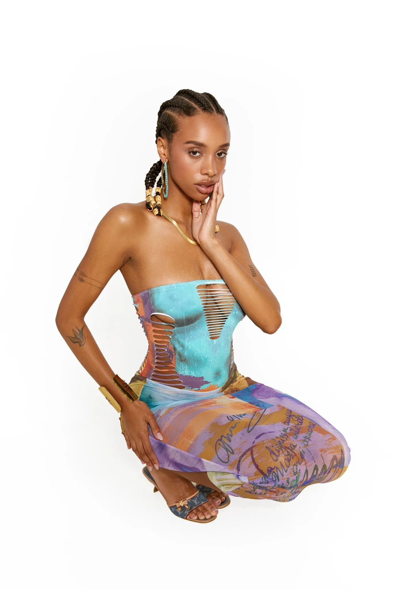 Aphrodite Mesh Maxi Skirt