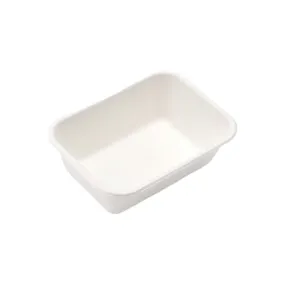 Biodegradable Sugar Cane Takeaway 350ml Meal Container Bowl Rectangle White 10pack