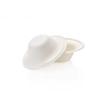 Biodegradable Takeaway Bowl 250ml Sugar Cane Wide Brim White 10pack