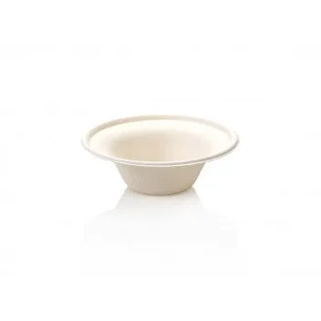 Biodegradable Takeaway Bowl 250ml Sugar Cane Wide Brim White 10pack