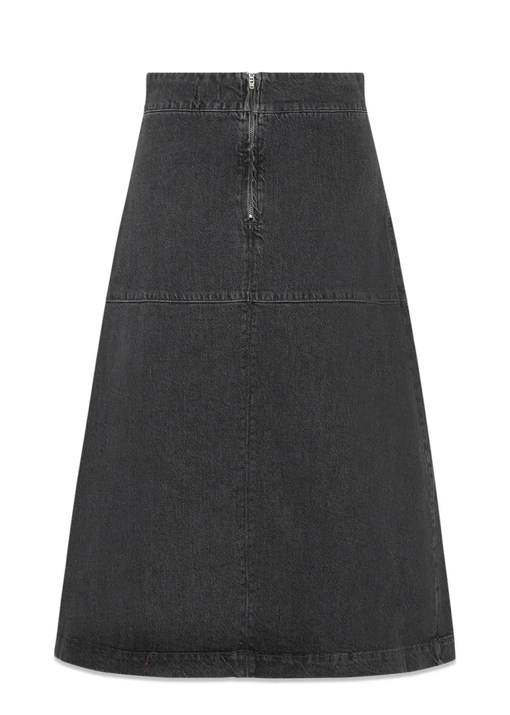 Black Denim Lunar Skirt - Black