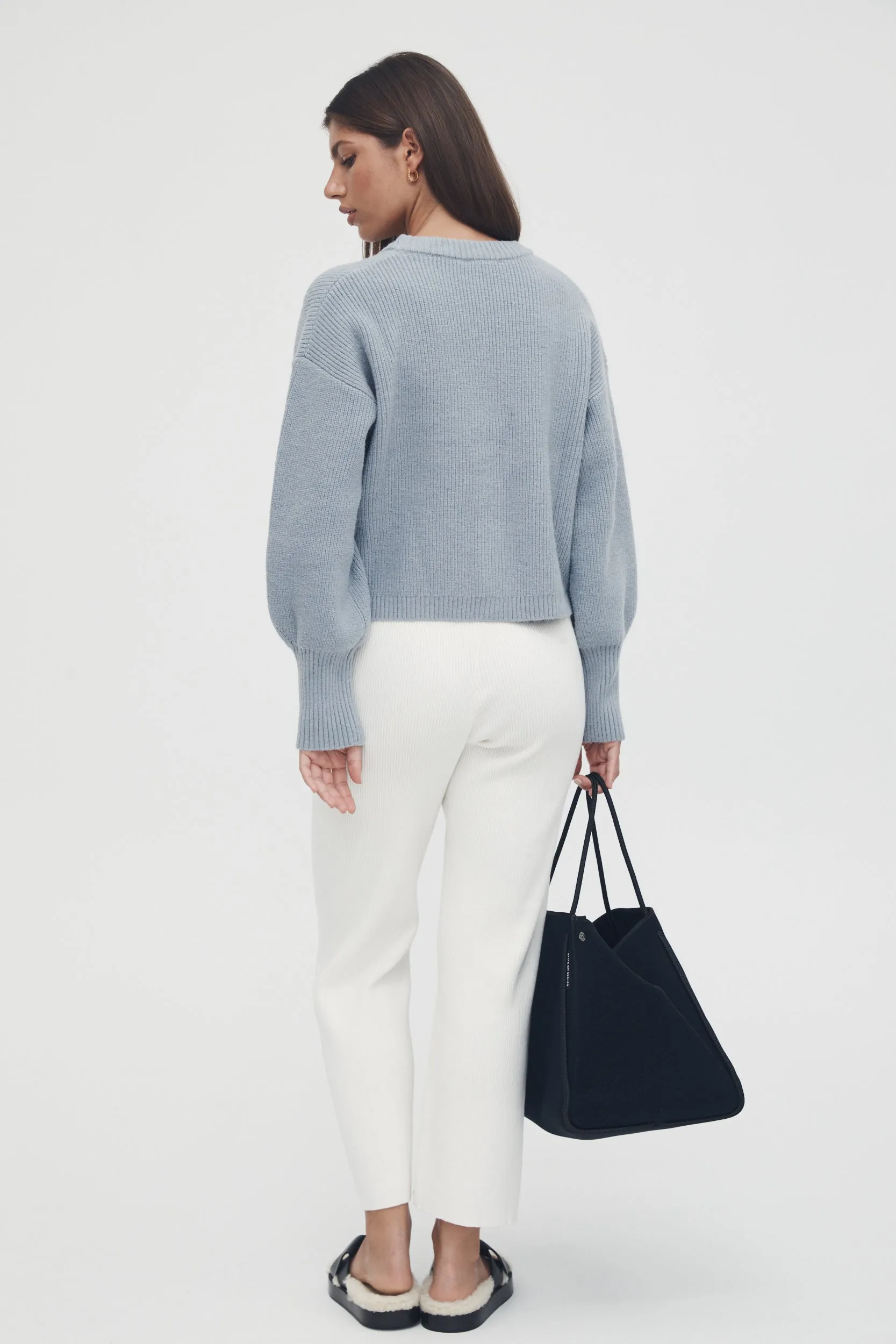 Button Crop Cardi (Cornflower) - FINAL SALE