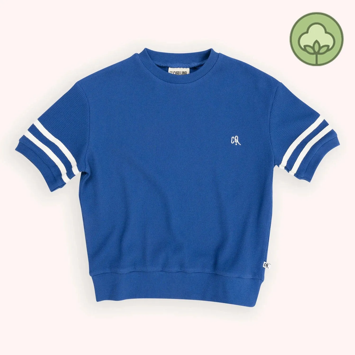 CARLIJNQ Marbles - sweater short sleeve wt embroidery & taping