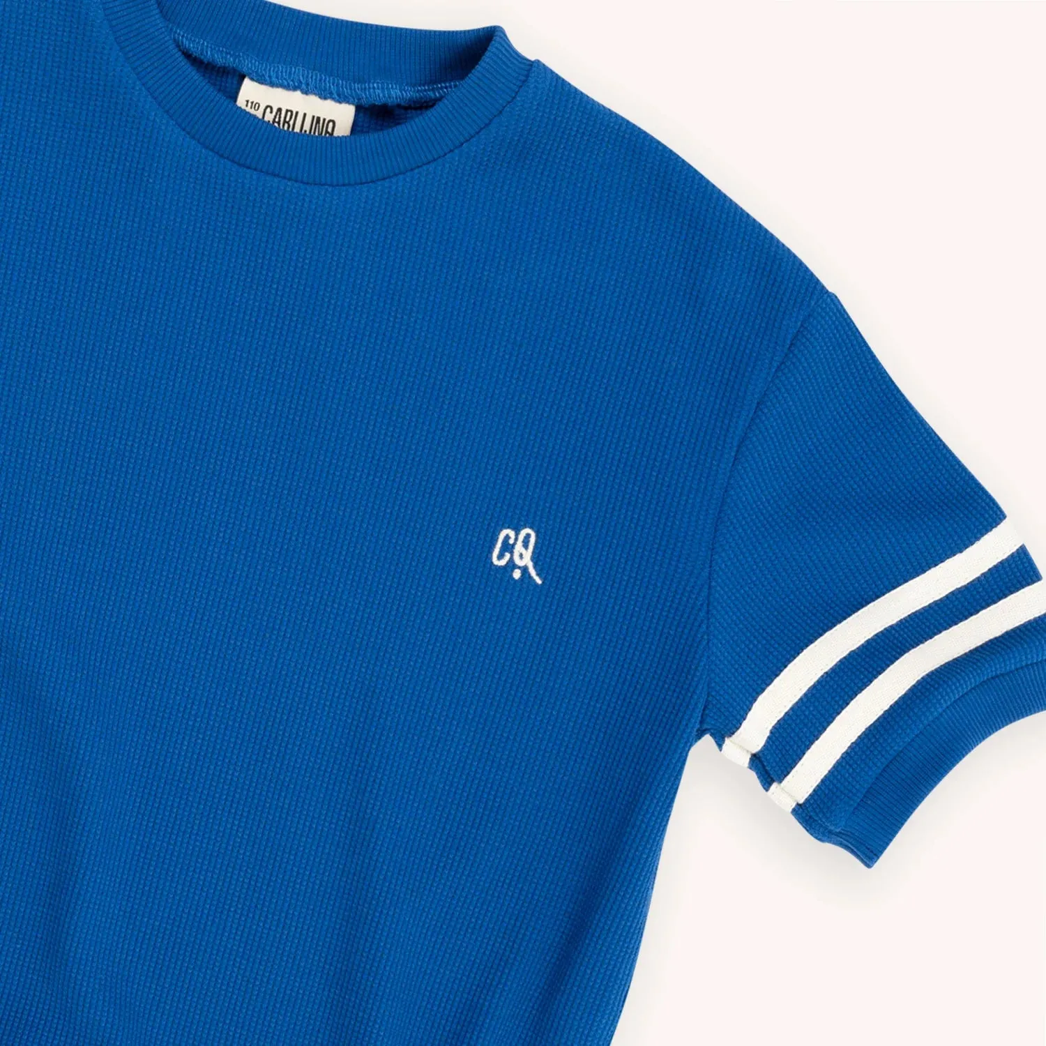 CARLIJNQ Marbles - sweater short sleeve wt embroidery & taping