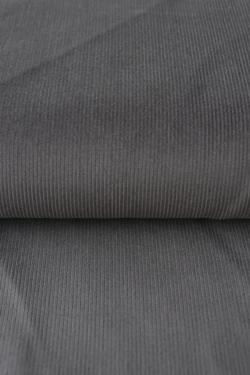 Charcoal 14 Wale Cotton Corduroy | Robert Kaufman