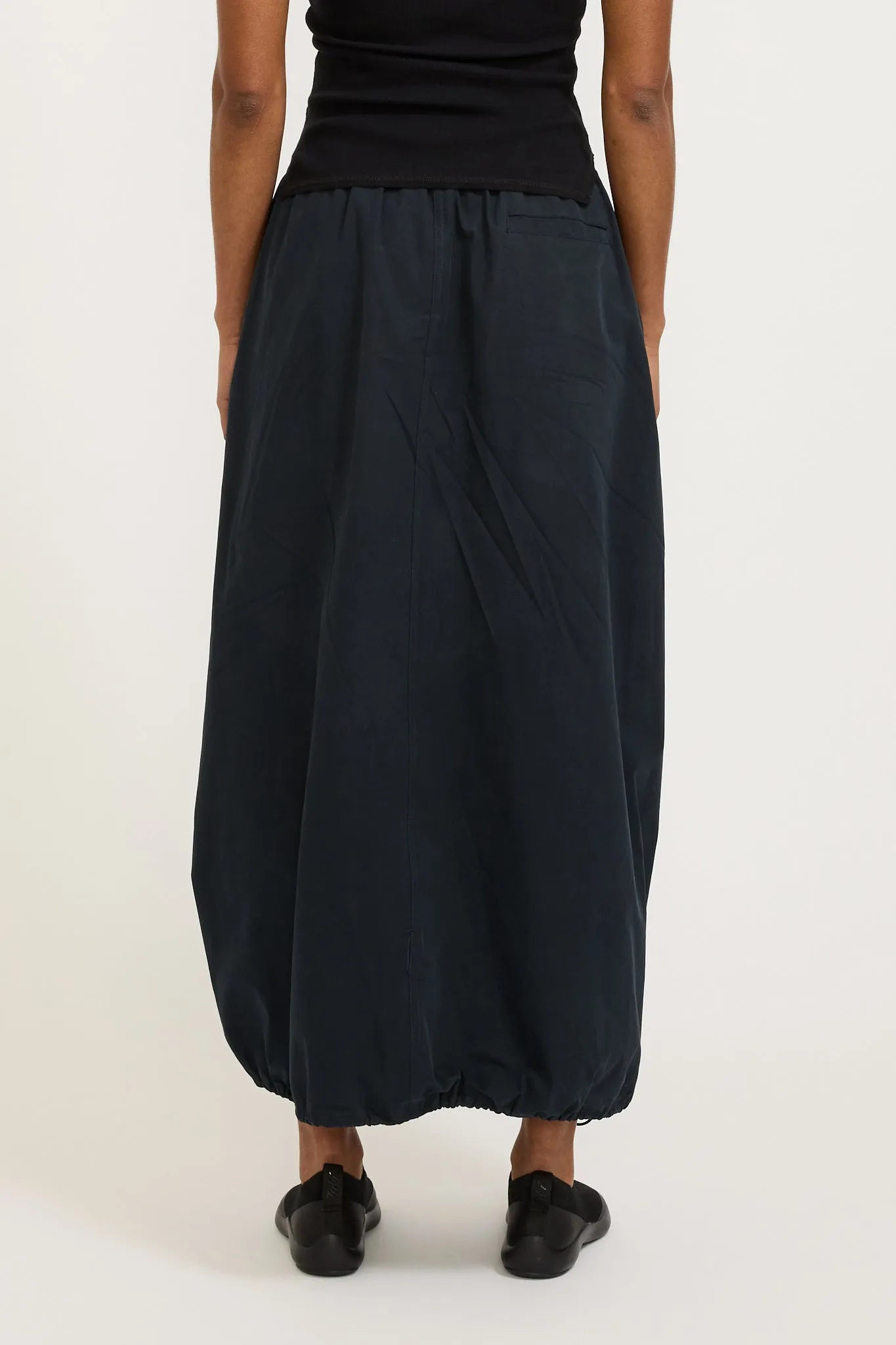 Crushed Cotton Maxi Skirt Ink