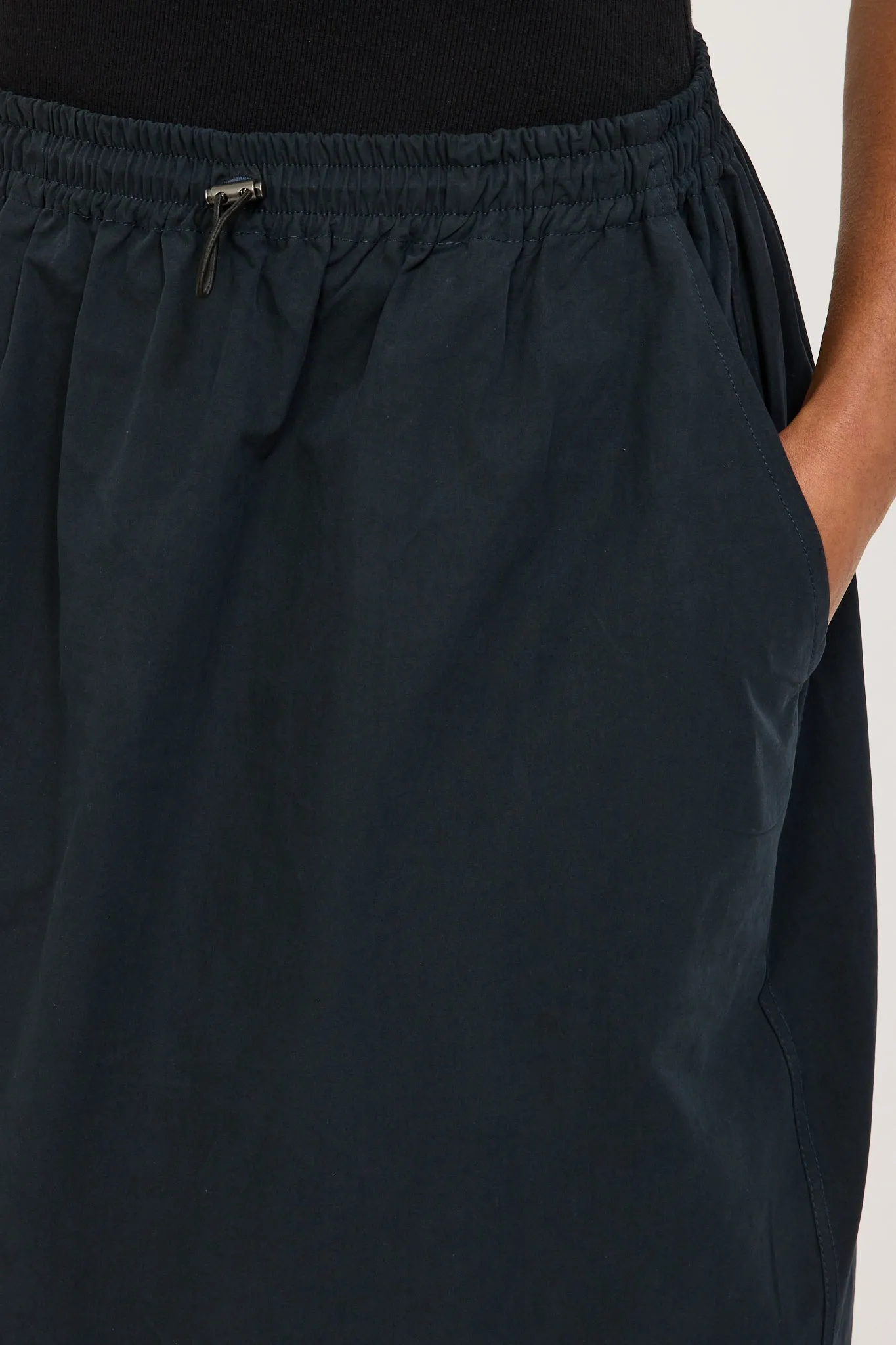 Crushed Cotton Maxi Skirt Ink