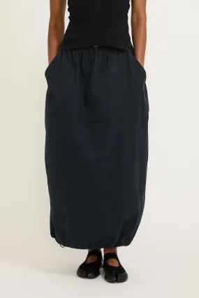 Crushed Cotton Maxi Skirt Ink