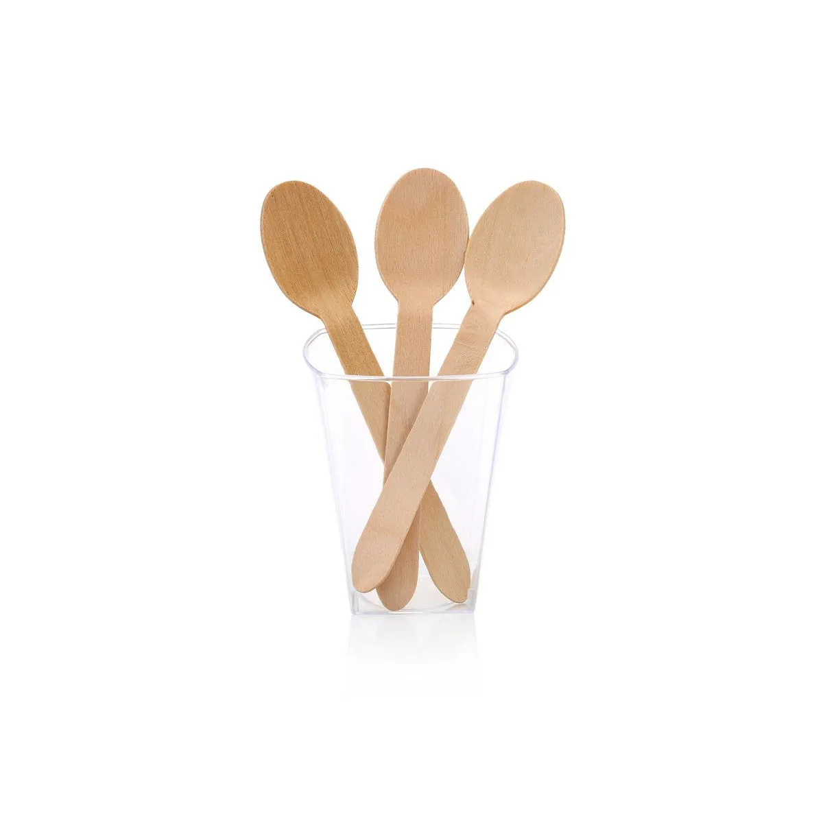 Disposable Wooden Spoons 160mm Unwrapped - Natural Wood 25pack