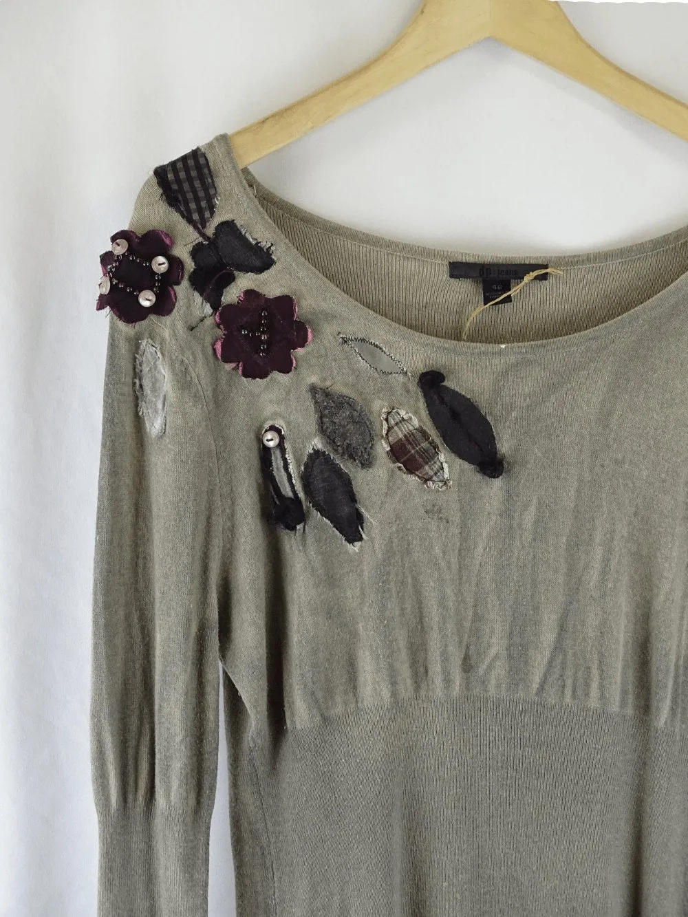 dp Jeans Khaki Green Grunge Long Sleeve Top 14