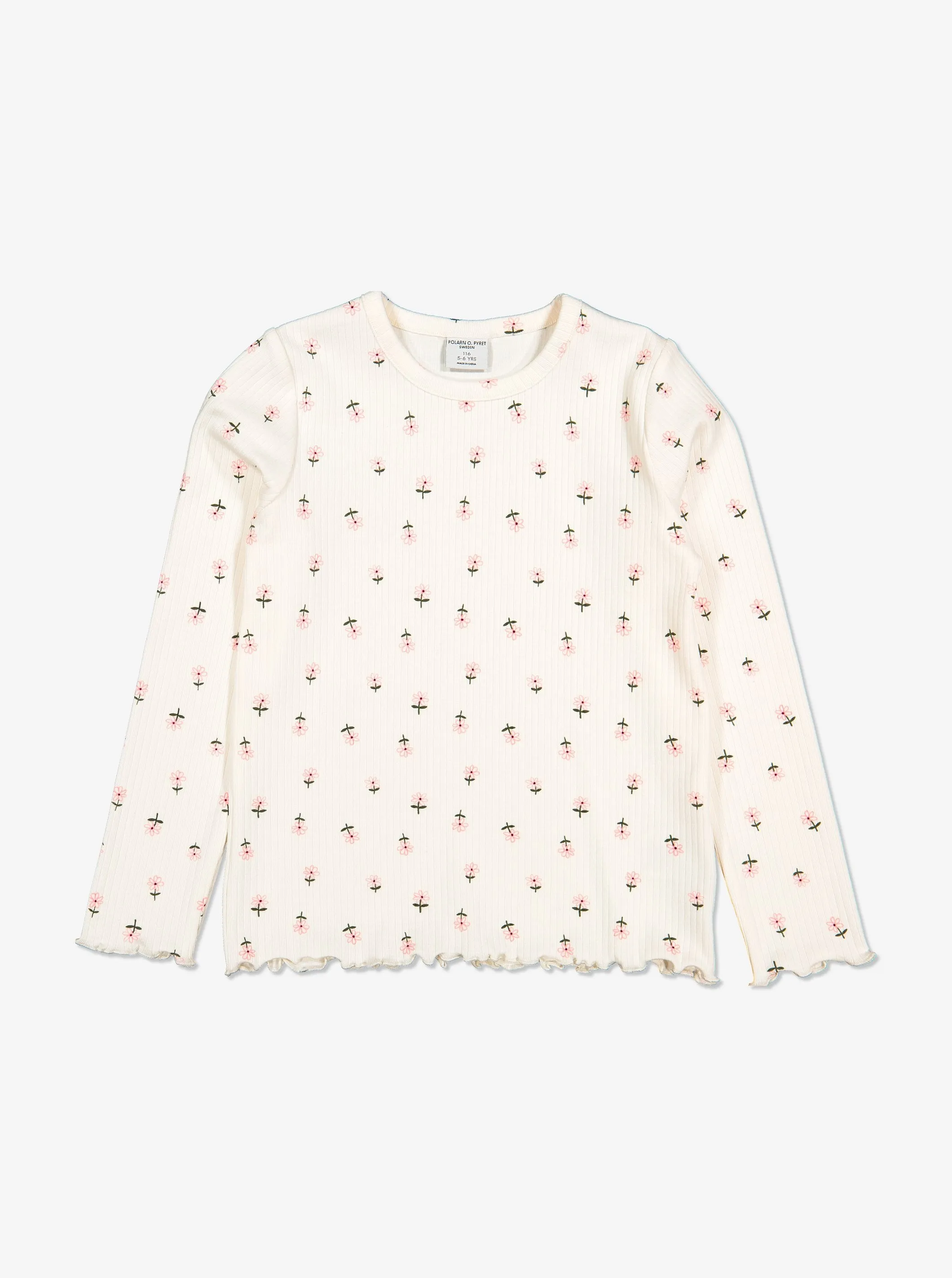 Floral Ribbed Kids Top