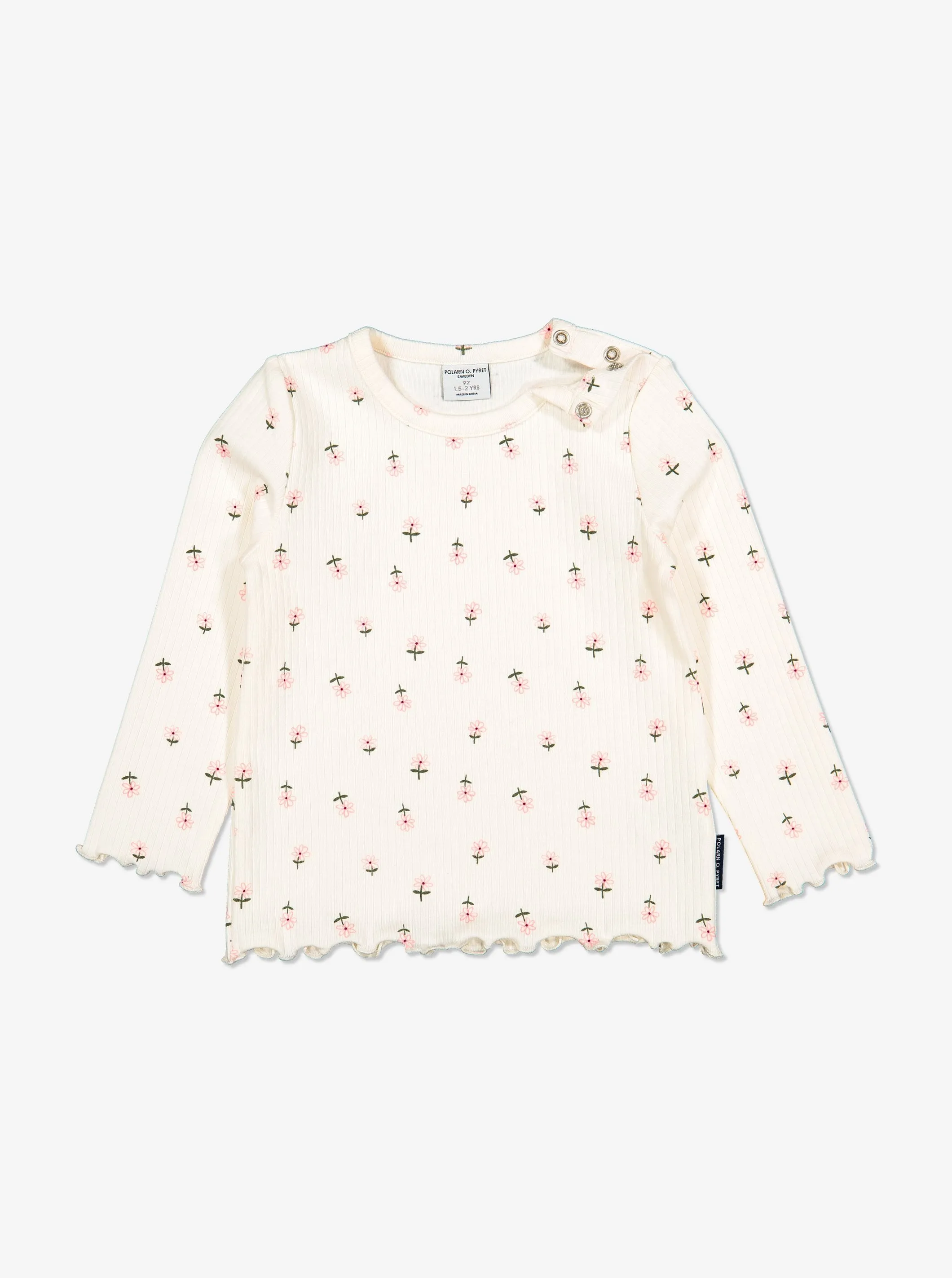 Floral Ribbed Kids Top
