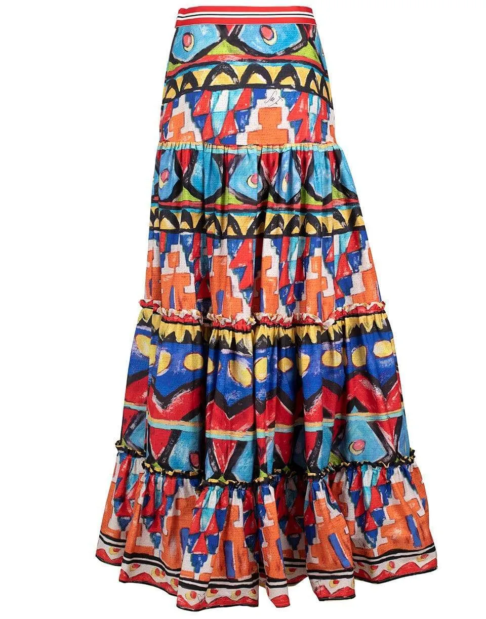 Habiba Abstract Maxi Skirt