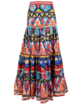 Habiba Abstract Maxi Skirt