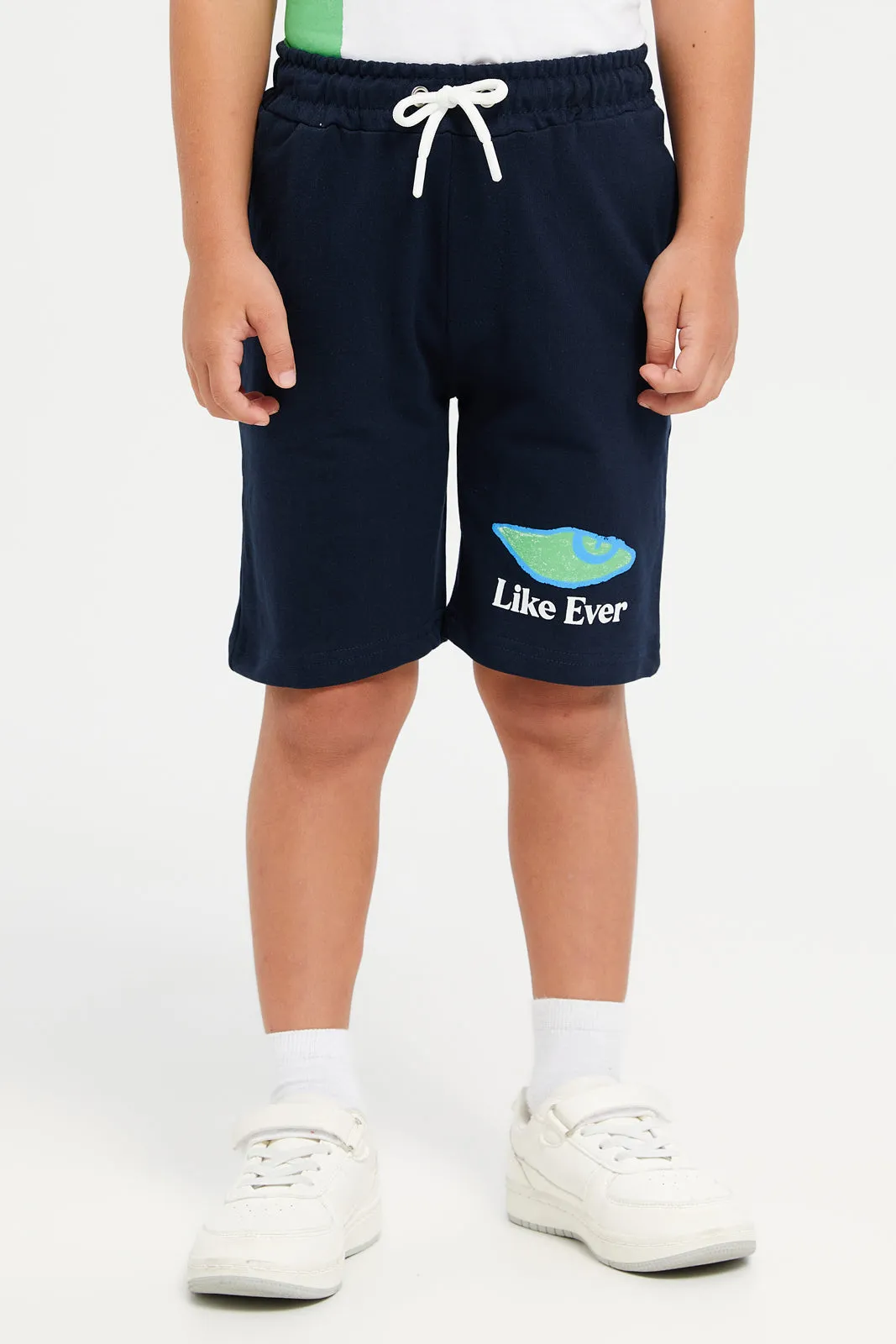 Junior Boys White Jersey T-Shirt And Shorts Set (2 Piece)