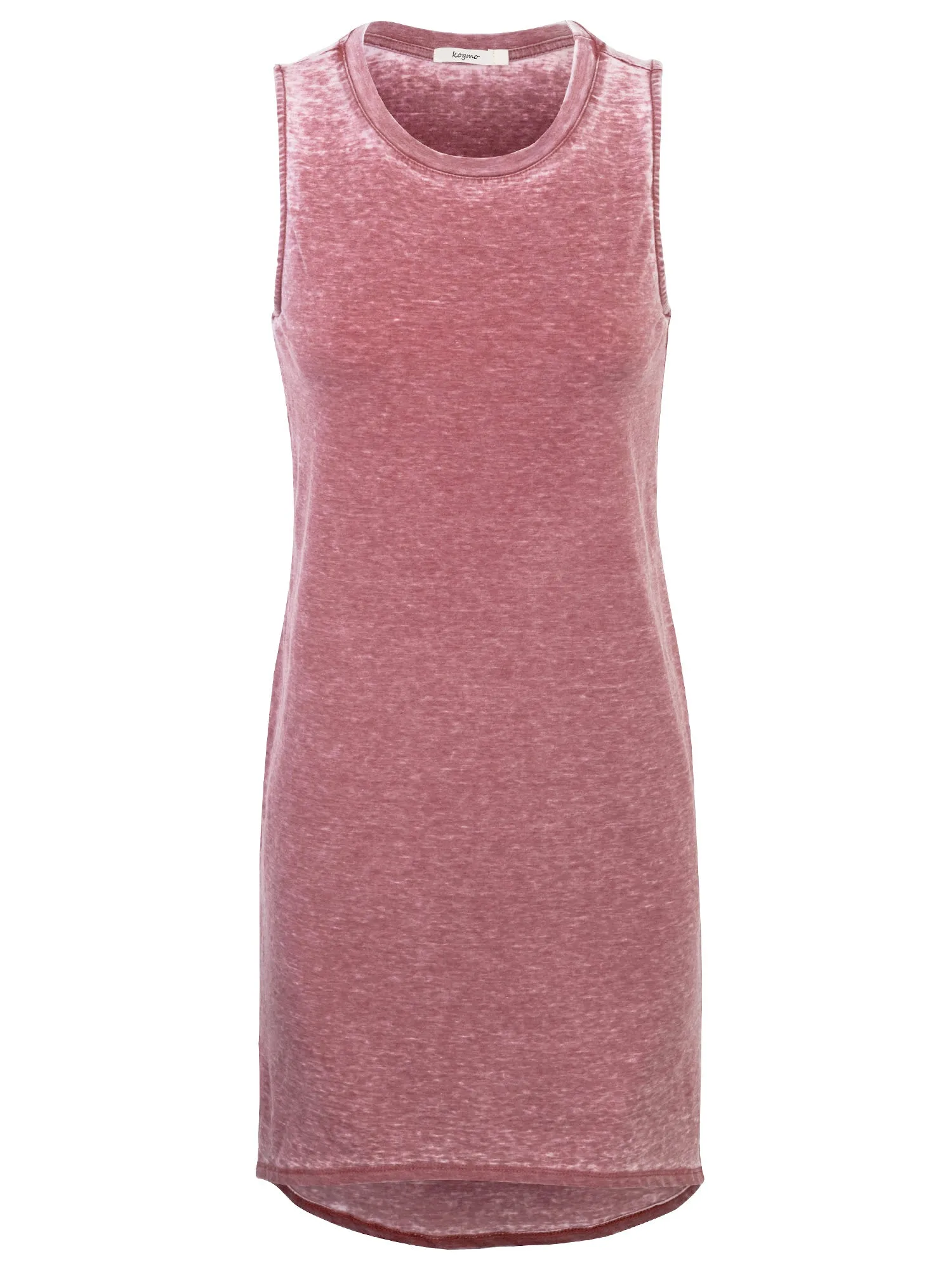 KOGMO Womens Sleeveless Basic Washed Comfy Dress