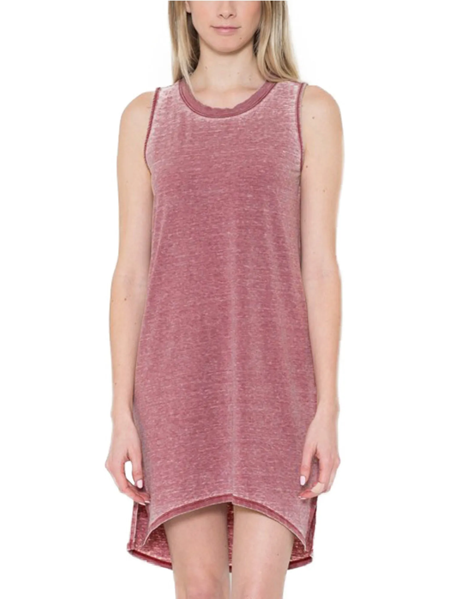 KOGMO Womens Sleeveless Basic Washed Comfy Dress