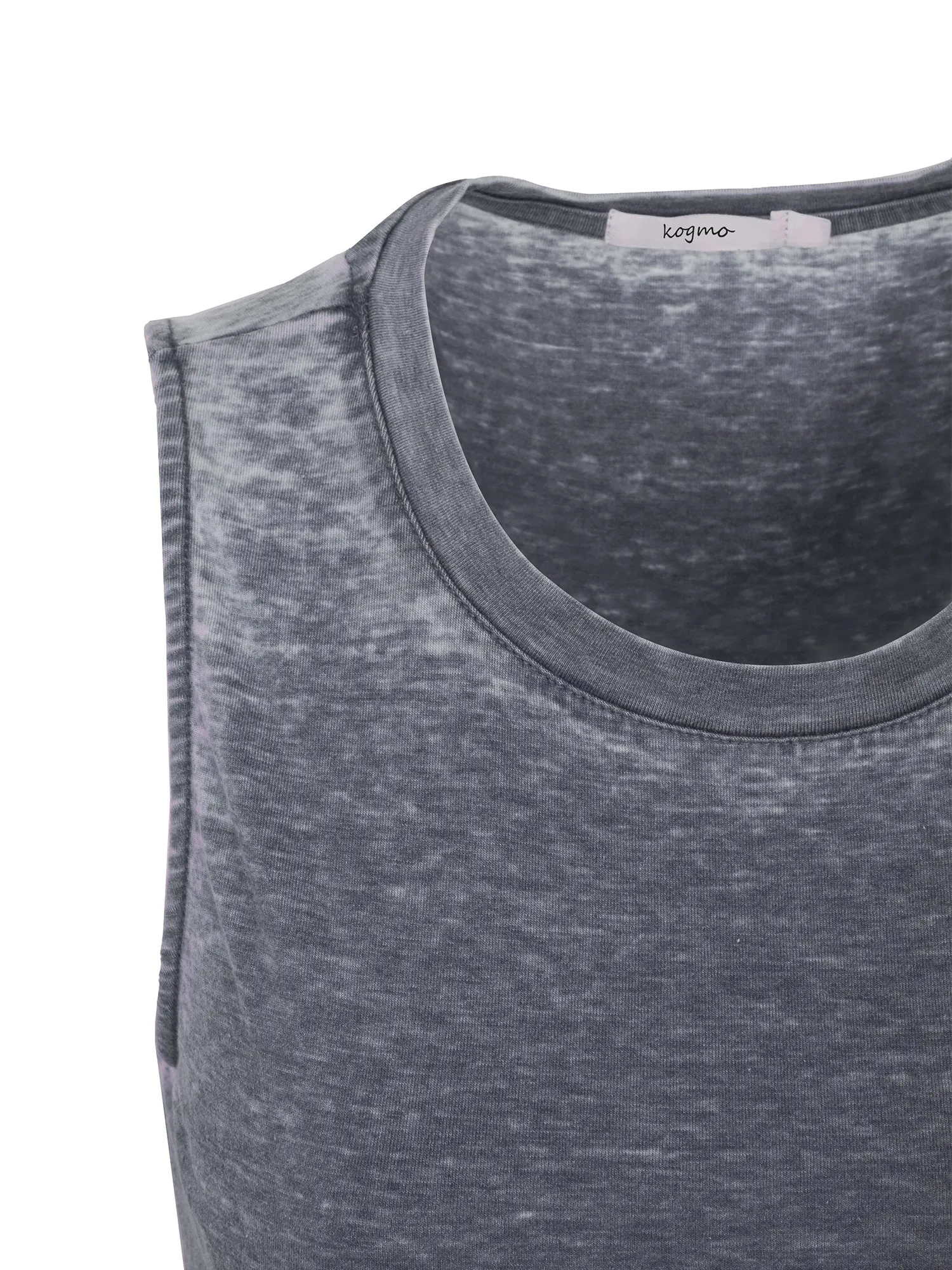 KOGMO Womens Sleeveless Basic Washed Comfy Dress