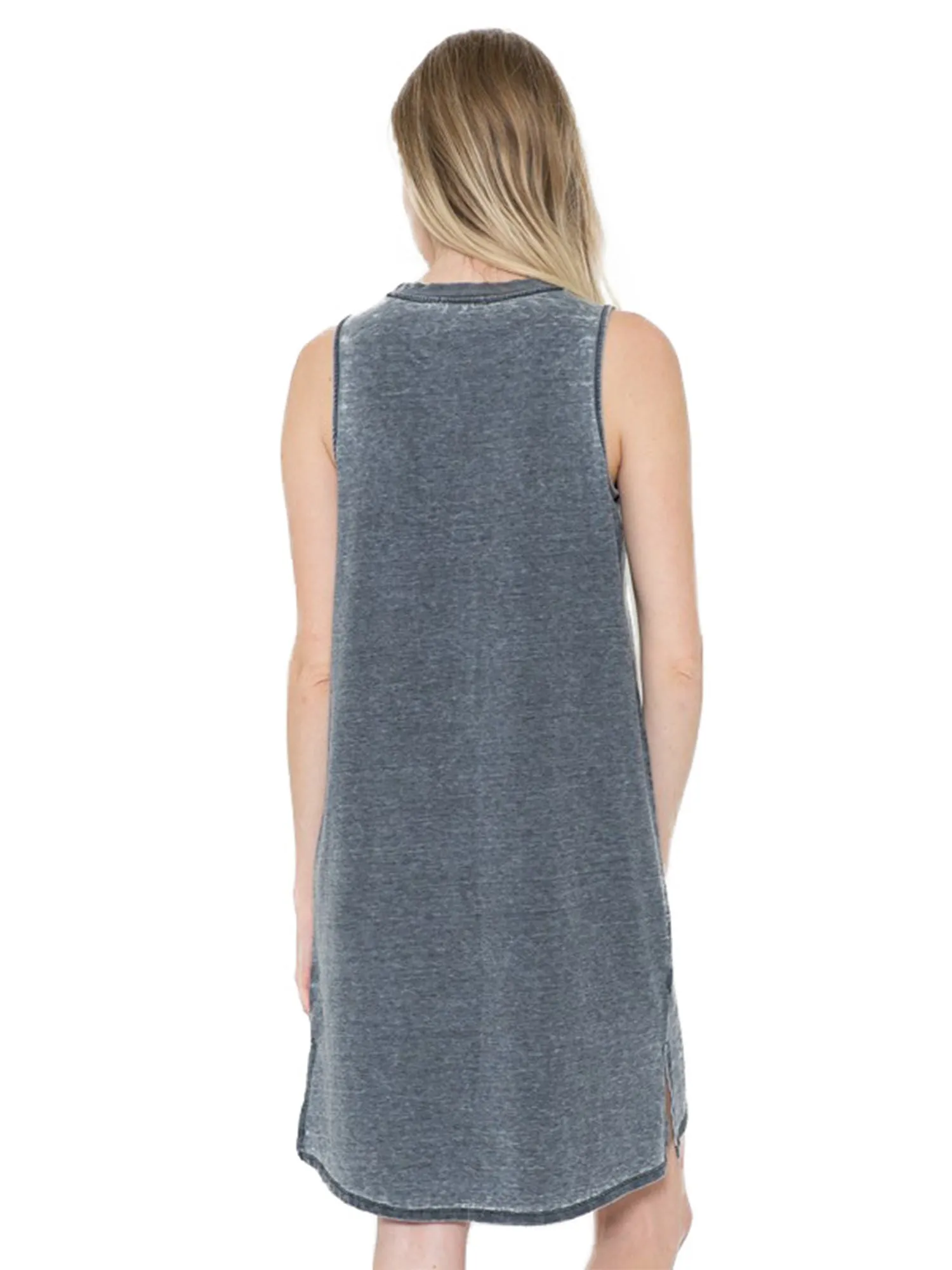 KOGMO Womens Sleeveless Basic Washed Comfy Dress