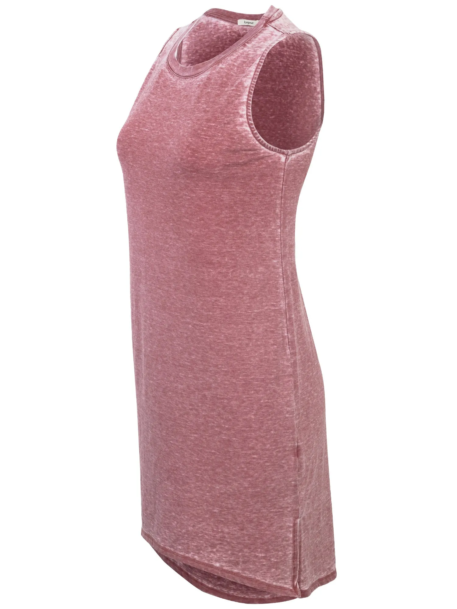KOGMO Womens Sleeveless Basic Washed Comfy Dress