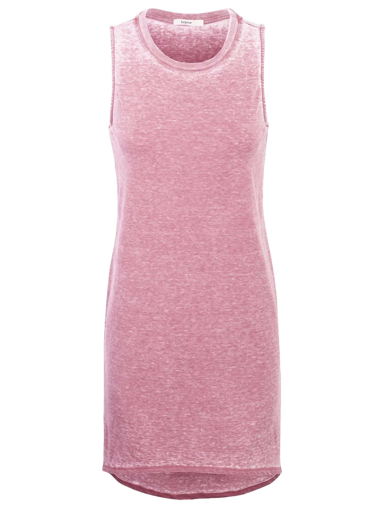 KOGMO Womens Sleeveless Basic Washed Comfy Dress