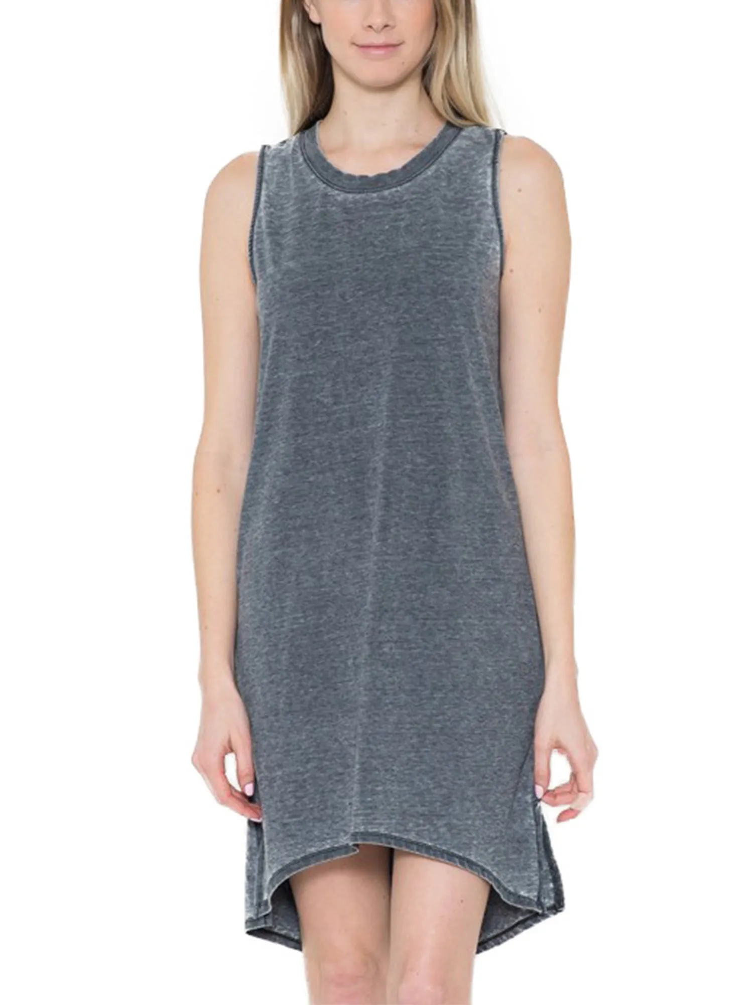 KOGMO Womens Sleeveless Basic Washed Comfy Dress