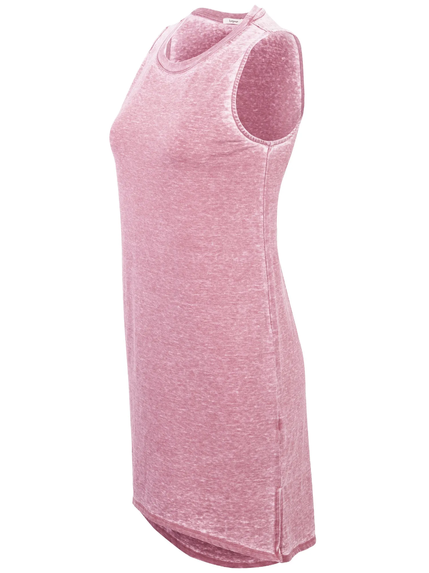 KOGMO Womens Sleeveless Basic Washed Comfy Dress