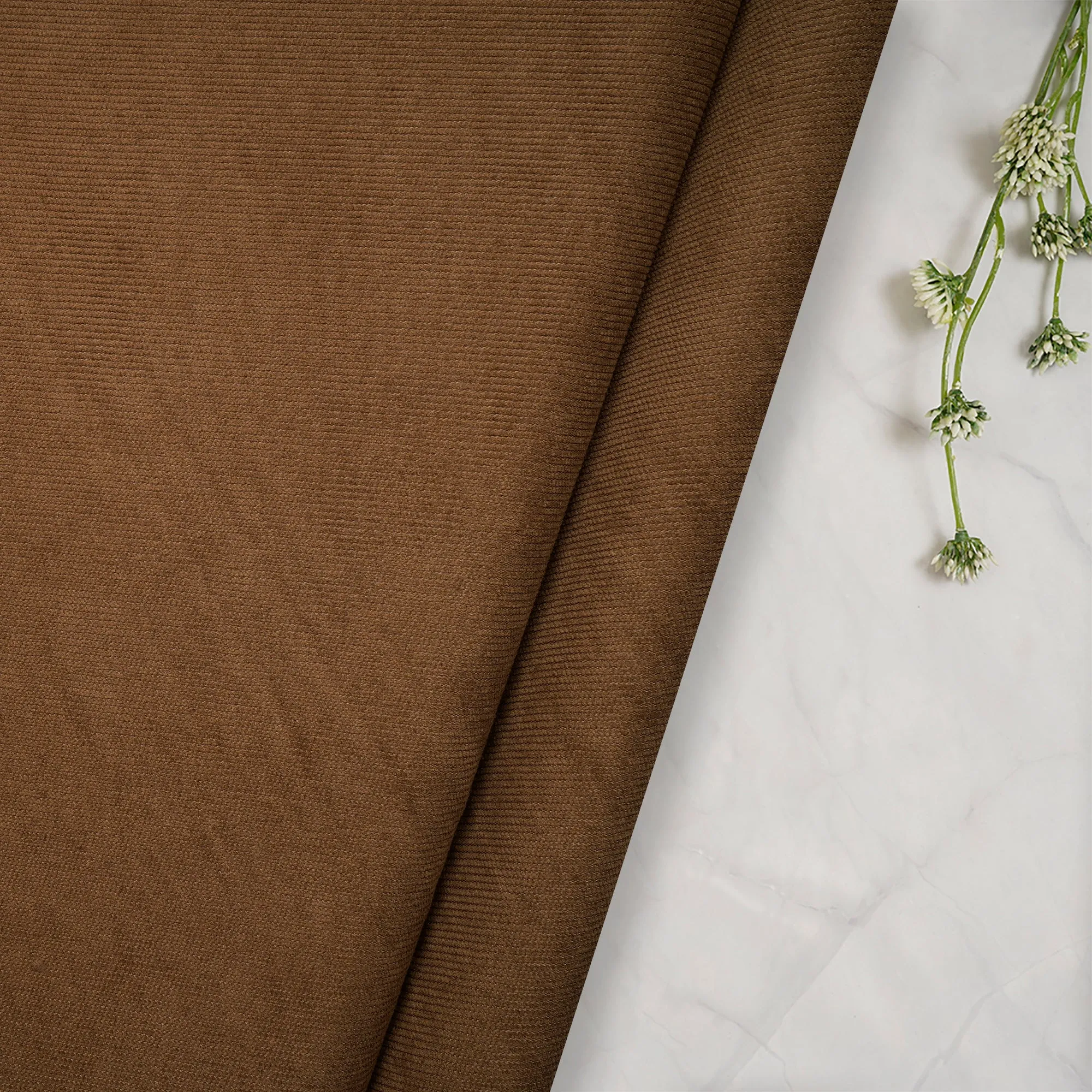 Light Brown Imported Cotton Corduroy Fabric (60" Wide)
