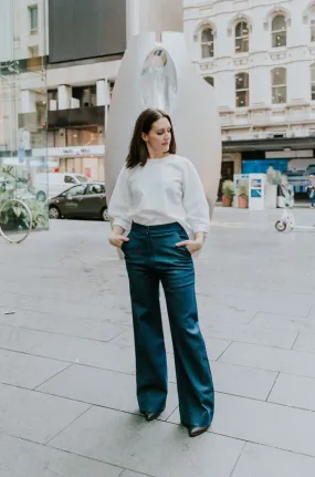 Long Sailor Jeans - Blue Raw Stretch Denim