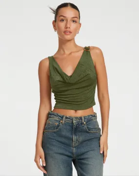 Masayo Crop Top in Khaki