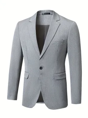 Men's Casual Solid Slim Fit One Button Business Lightweight Blazer