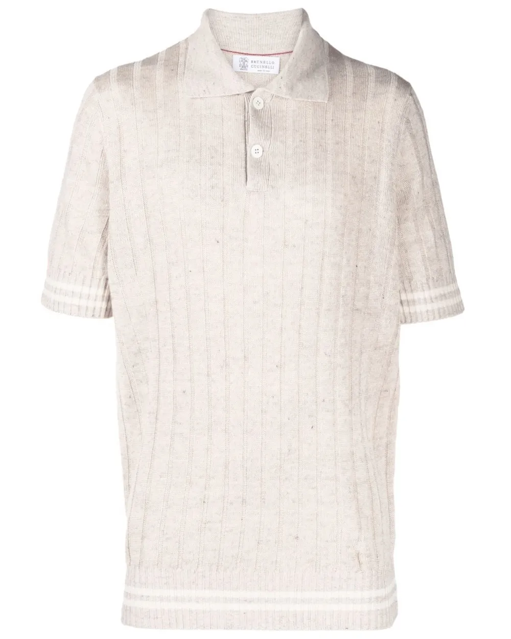 Oyster Wide Ribbed Short Sleeve Sweater Polo