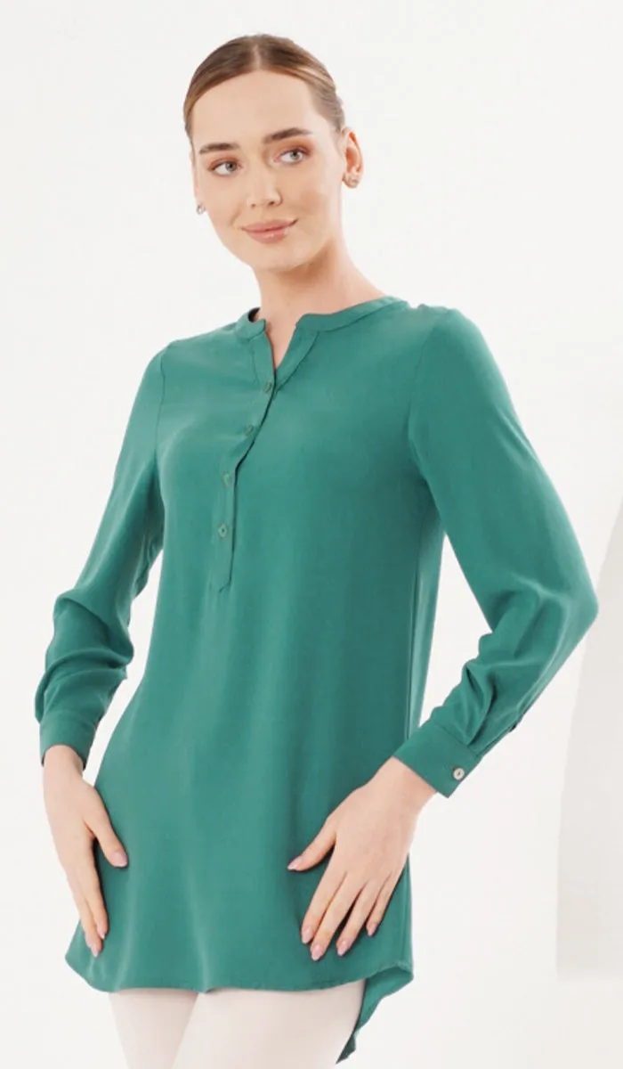 Parisa Long Modest Everyday Tunic - Jade