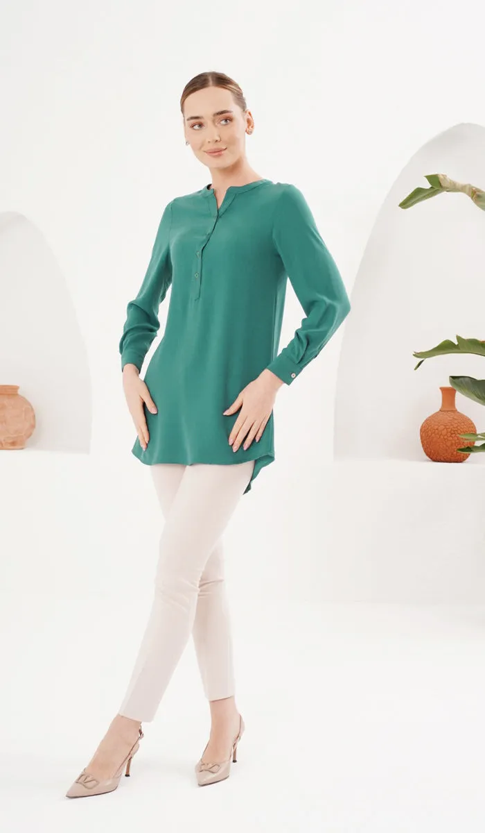 Parisa Long Modest Everyday Tunic - Jade
