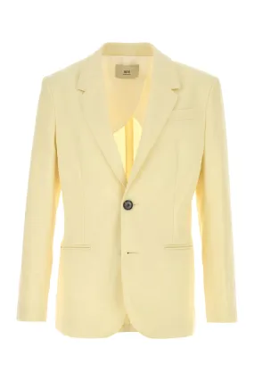 Pastel yellow wool blazer