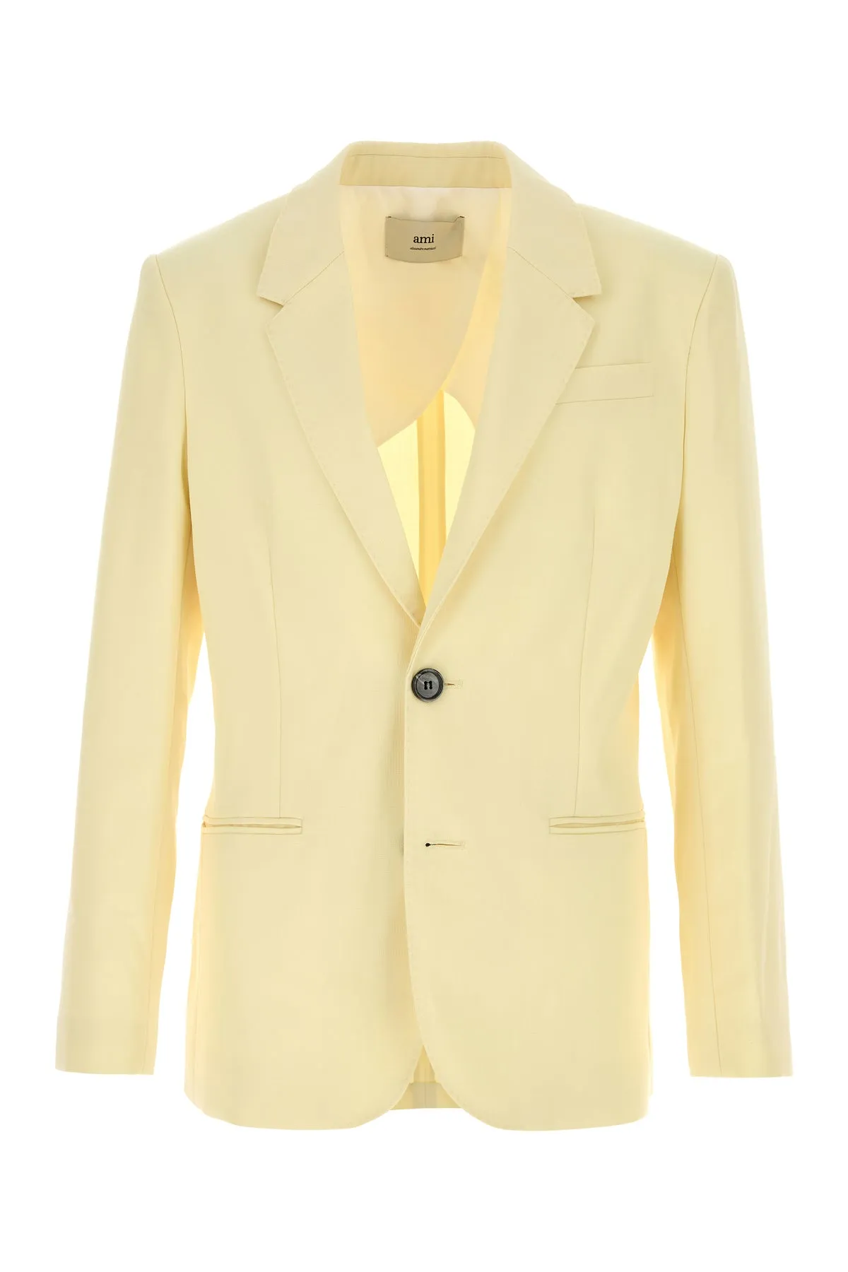 Pastel yellow wool blazer
