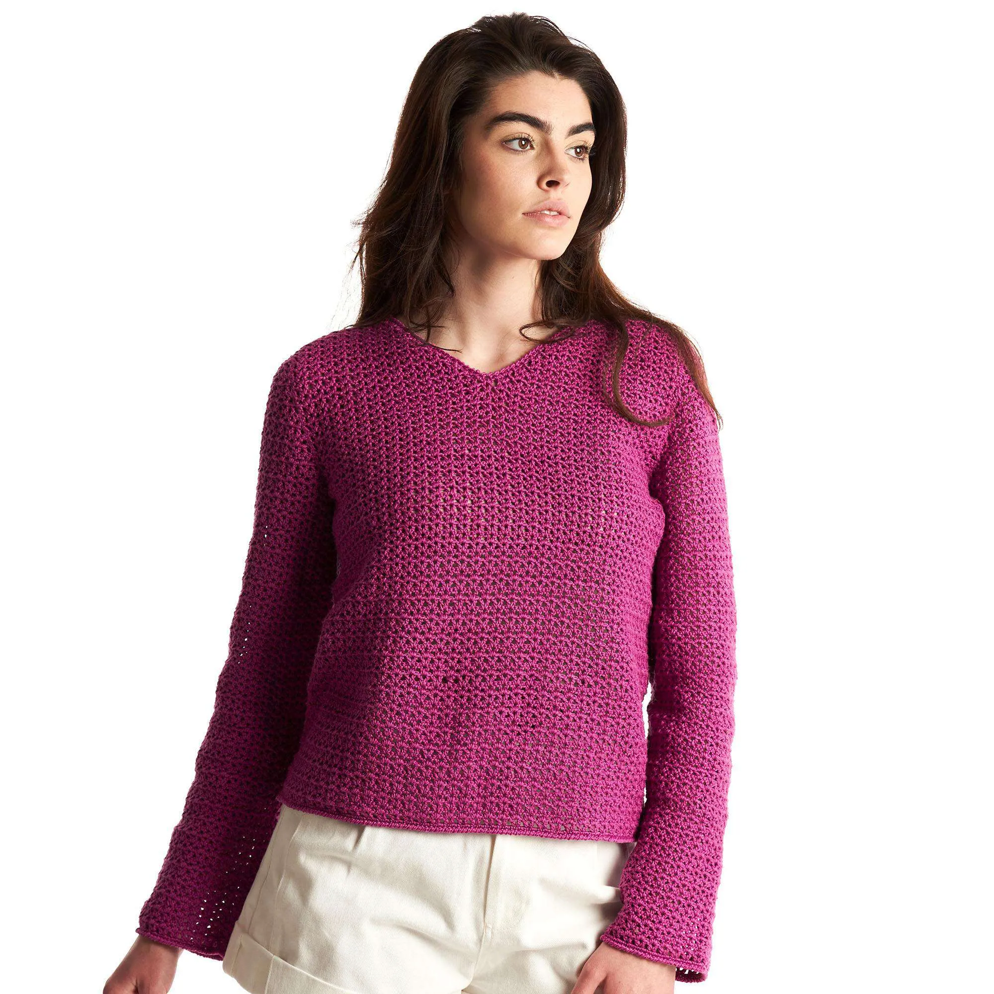 Patons Crochet Simple V-Neck Tunic