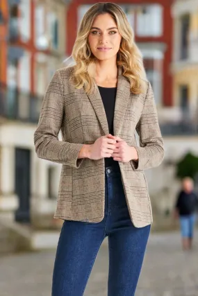 Portsea Blazer - Mocha Plaid