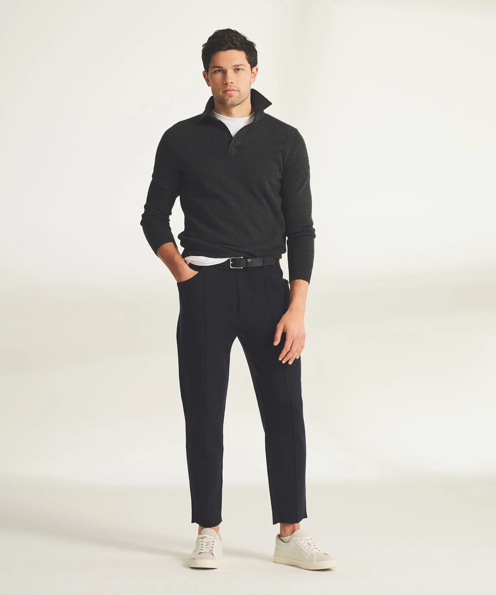Signature Cashmere Long Sleeve Polo