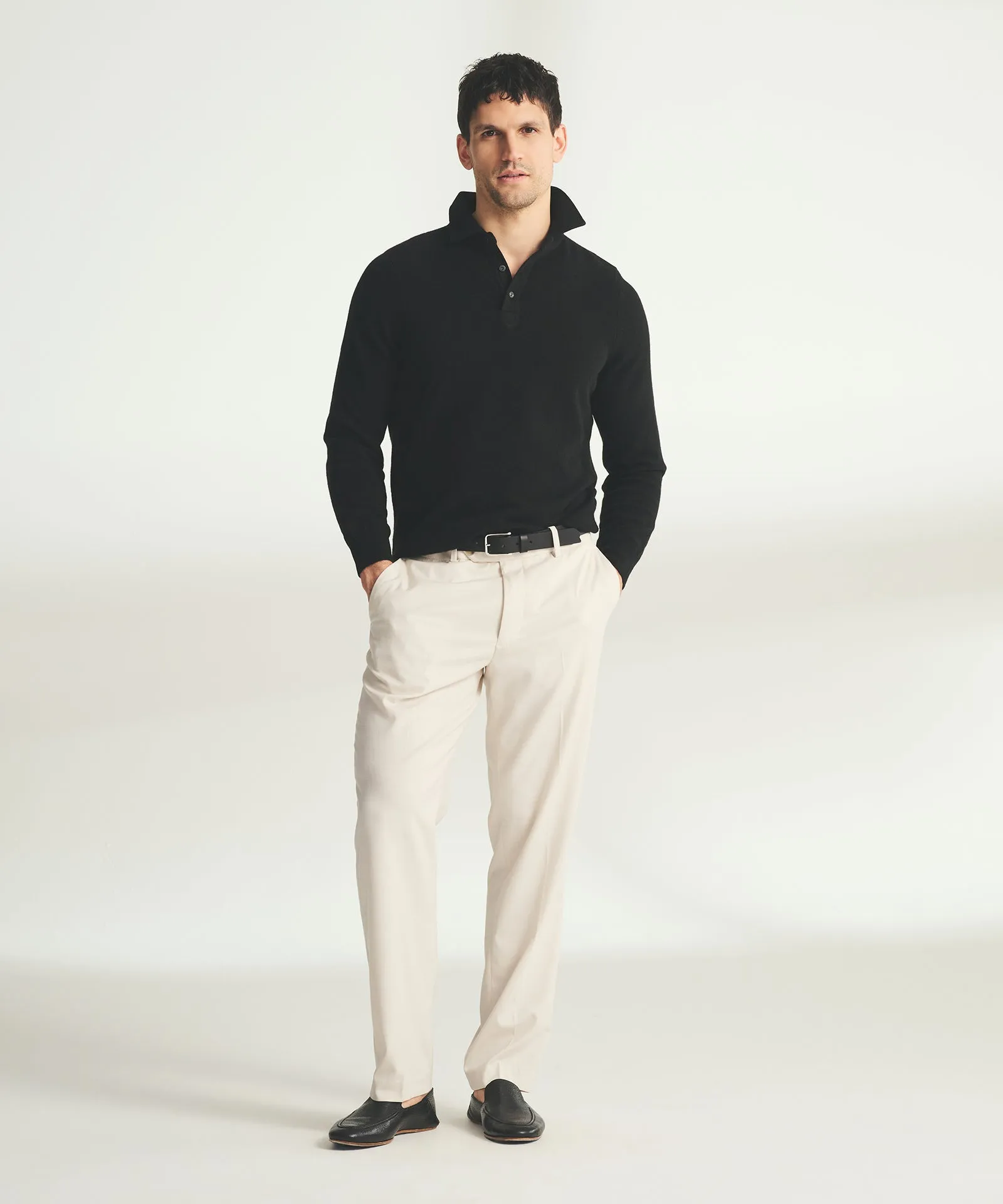 Signature Cashmere Long Sleeve Polo