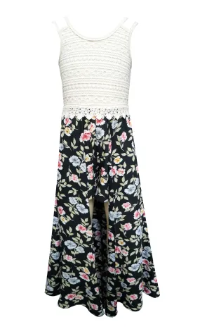 Twofer Maxi Skirt Romper (R29286)