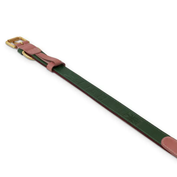 Walter Pink Italian Leather Dog Collar