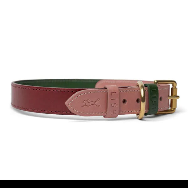 Walter Pink Italian Leather Dog Collar